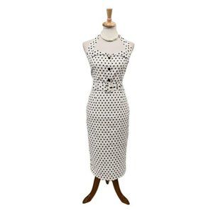 Collectif Wanda Polka Dot Pencil Dress, Size S (UK10)